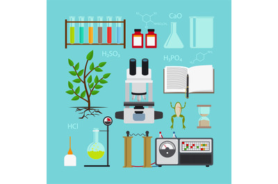 Biology laboratory icons