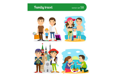 Family travel people