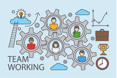 Teamwork and collaboration business concept