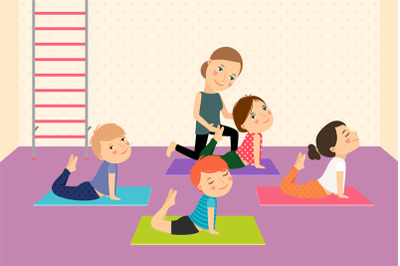 Kids yoga with Instructor.