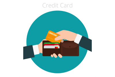 Hand with credit card