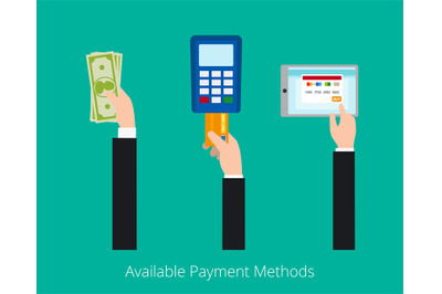 Payment options vector concept