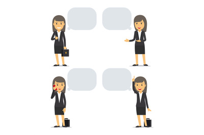 Business woman with speech bubbles