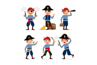 Pirate child boy vector