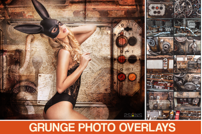 Grunge photo overlays digital backdrop