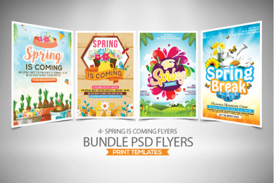 4 Spring  Coming Flyers Bundle