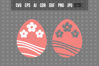 Easter Egg with Flowers - SVG