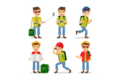 Tourist travel character vector