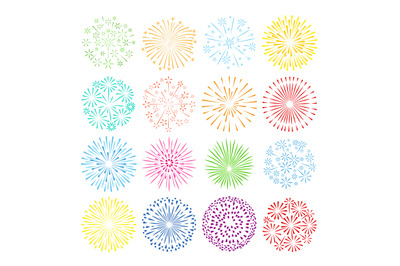 Holiday fireworks icons