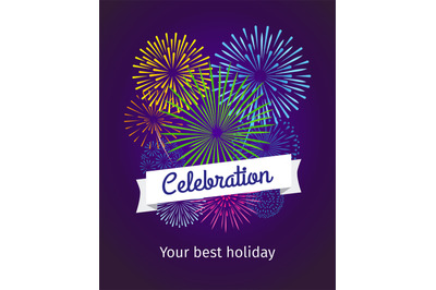Fireworks celebration card template