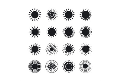 Black sun icons