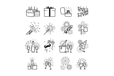 Vector black party icons