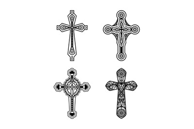 Ornate christian cross icons