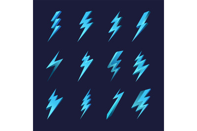 Lightning icon set