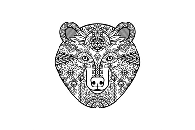 Zentangle bear head