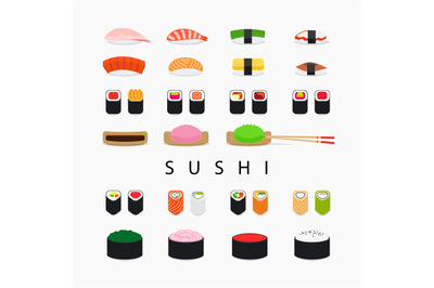 Japanese sushi icons