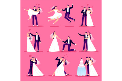 Marriage couple. Just married couples, wedding dancing and weddings ce