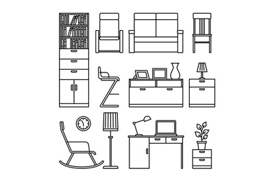 Line furniture icons