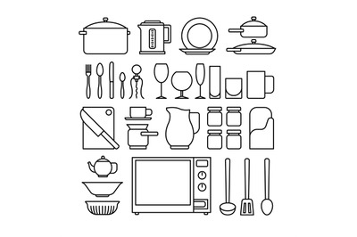 Line kitchen icons