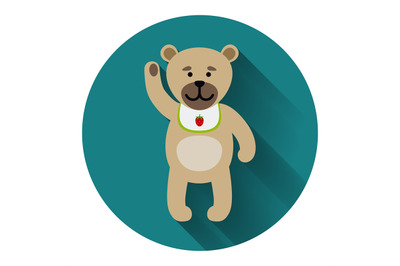 Teddy bear icon with shadow