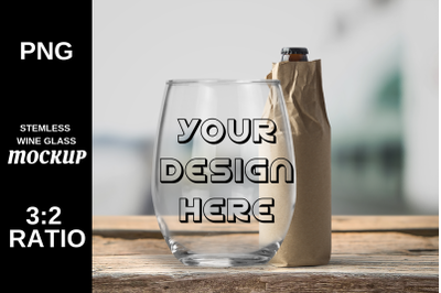 Wine Glass Stemless Mockup High Resolution - PNG