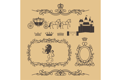 Vintage royal and princess decor elements