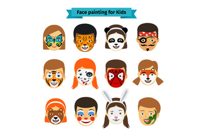 Kids faces with painting