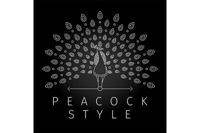 Thin line peacock logo