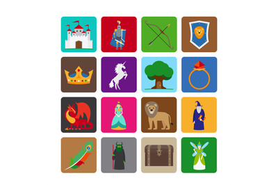 Fairy tale flat icons