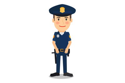 Policeman character vector illustration