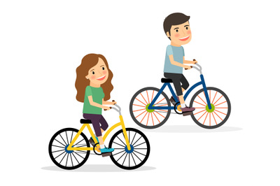 Couple riding bicycles