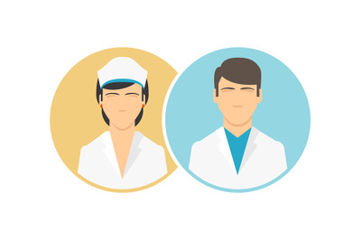 Medical clinic staff flat icons