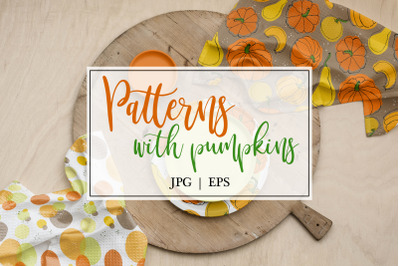 Vector patterns with pumpkins