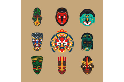 Ethnic mask icons