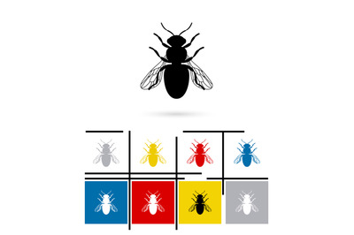 Bee icon vector