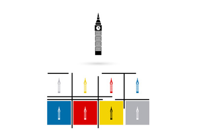 Big Ben in London icon vector