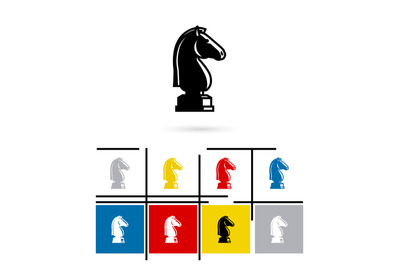 Chess knight icon vector