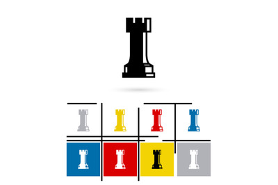 Chess rook icon vector