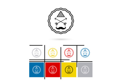 Hipster icon vector