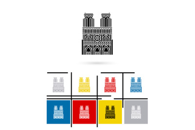 Notre Dame de Paris icon vector