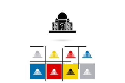 Taj Mahal in India icon vector