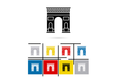 Triumphal Arch in Paris icon vector