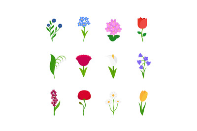 Spring flowers icons