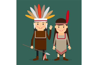 American indians children vector