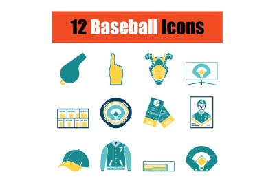 Baseball icon set