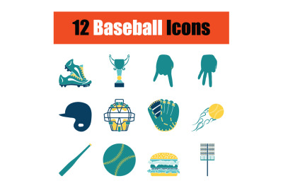 Baseball icon set