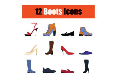 Set of footwear icons