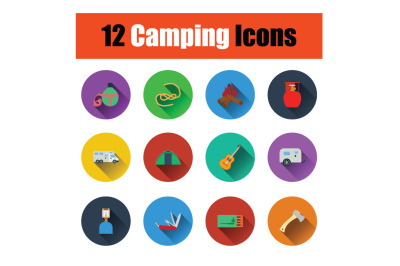 Camping icon set