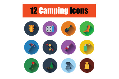 Camping icon set