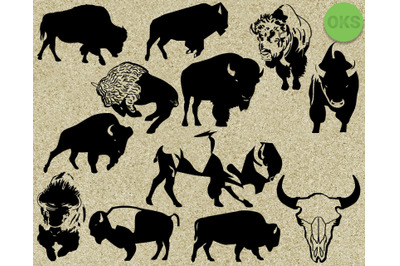 bison svg, svg files, vector, clipart, cricut, download